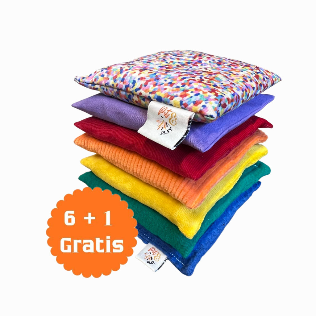 Pit & Play Regenboog Pittenzakjes Set 6 + 1 GRATIS Set | Original