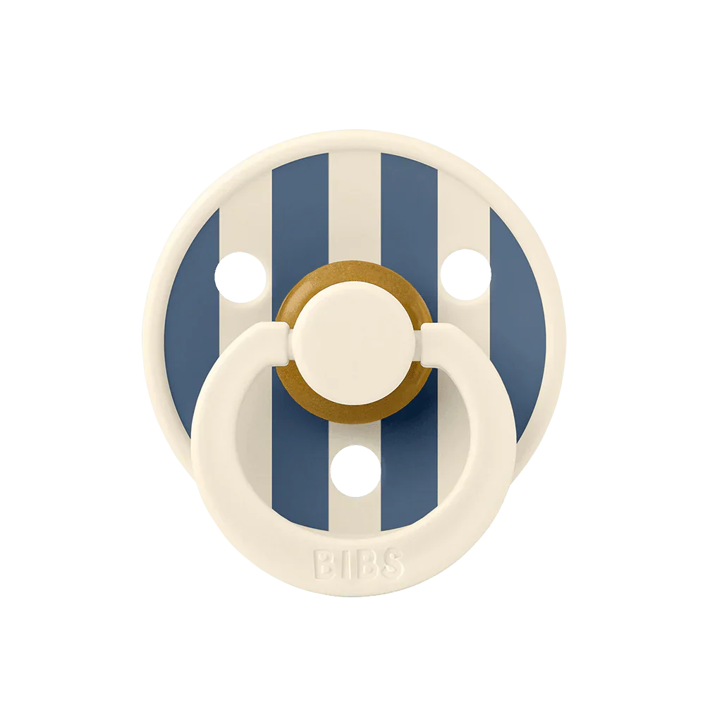 Bibs Fopspeen Size 2 Latex Rond 2 pack | Ivory Steel & Blue Mix