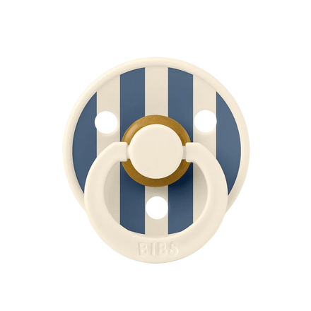 Bibs Fopspeen Size 1 Latex Anatomisch 2 pack | Ivory / Steel Blue Mix