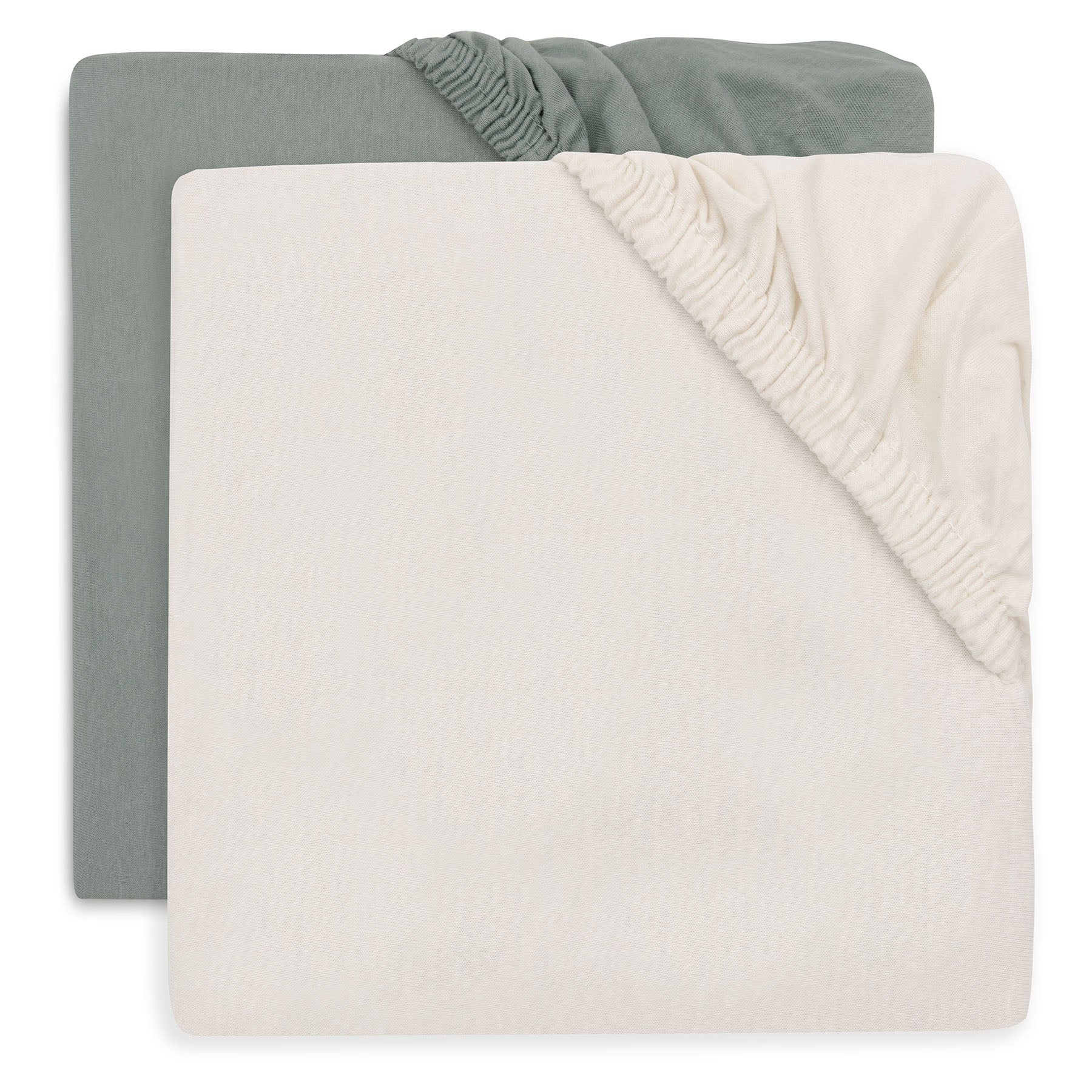 Jollein Hoeslaken Jersey 40/50x80/90cm | Sea Green/Ivory | 2st