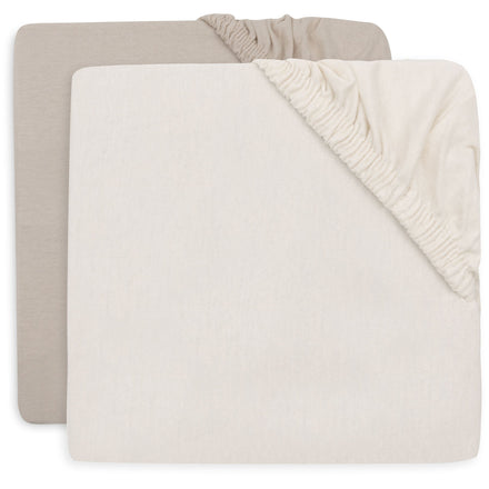Jollein Hoeslaken Jersey 60x120cm 2ST | Oatmeal/Sand