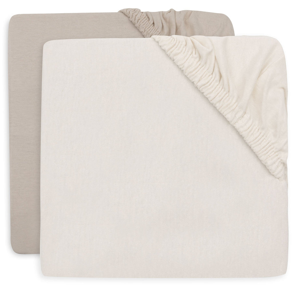 Jollein Hoeslaken Jersey 70/75x140/150cm 2ST | Oatmeal/Sand