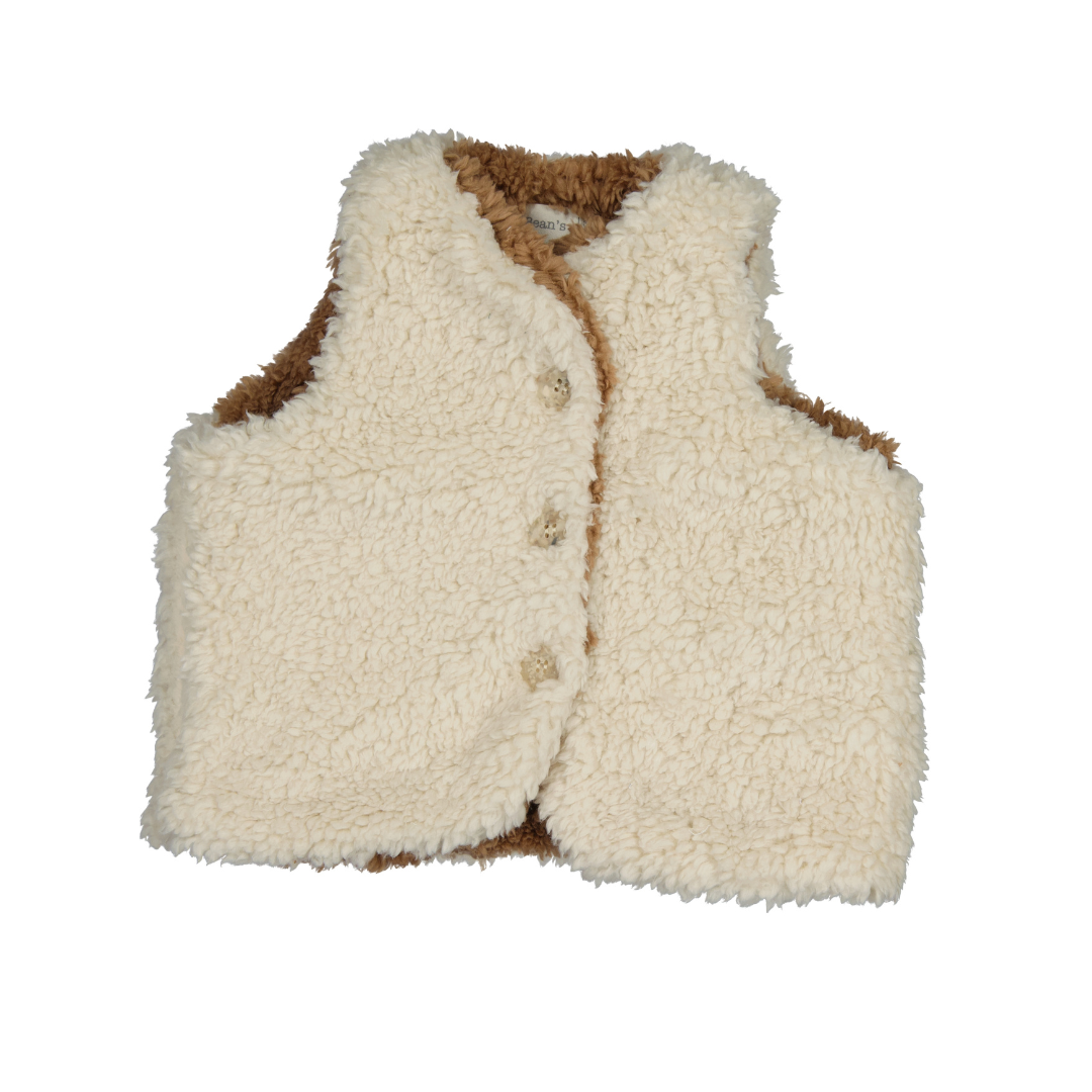 Bean's Apple Tree Polar Teddy Vest Reversible | Ecru - Wallnut  *