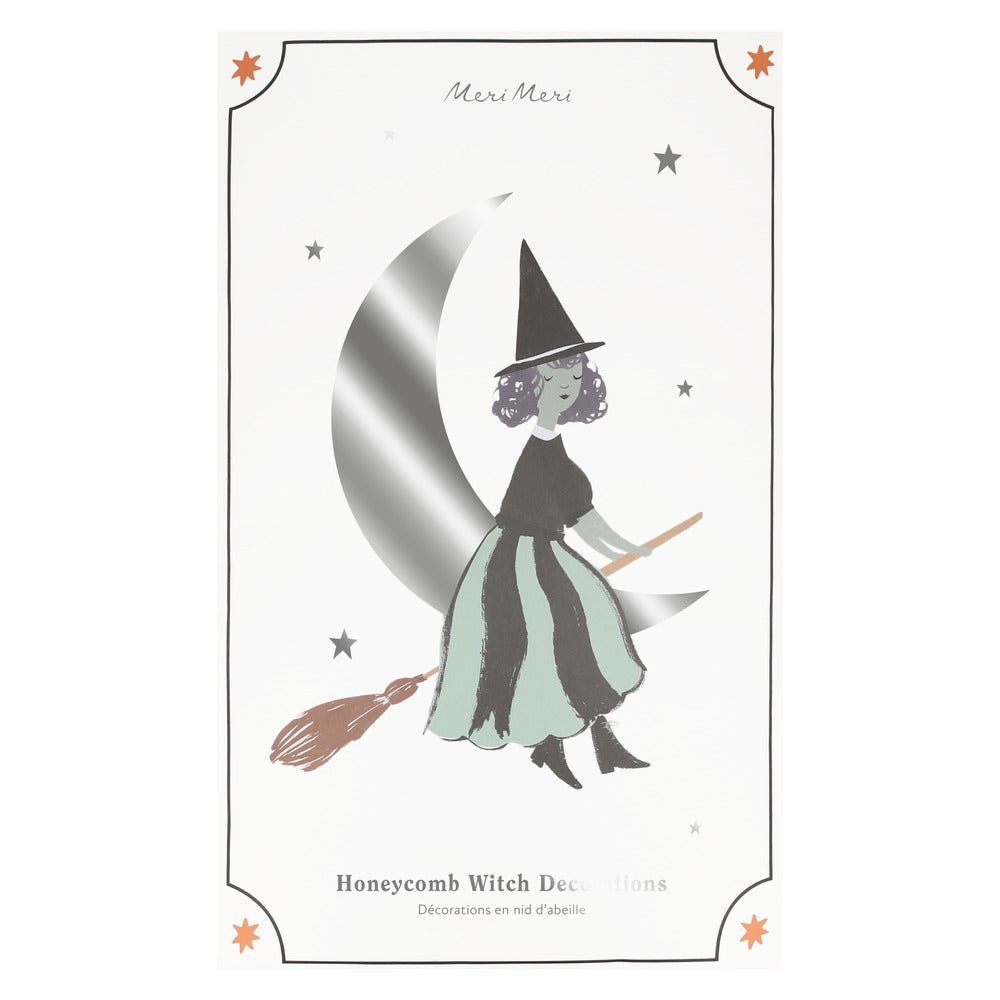 Meri Meri Flying Honeycomb Witch Decorations