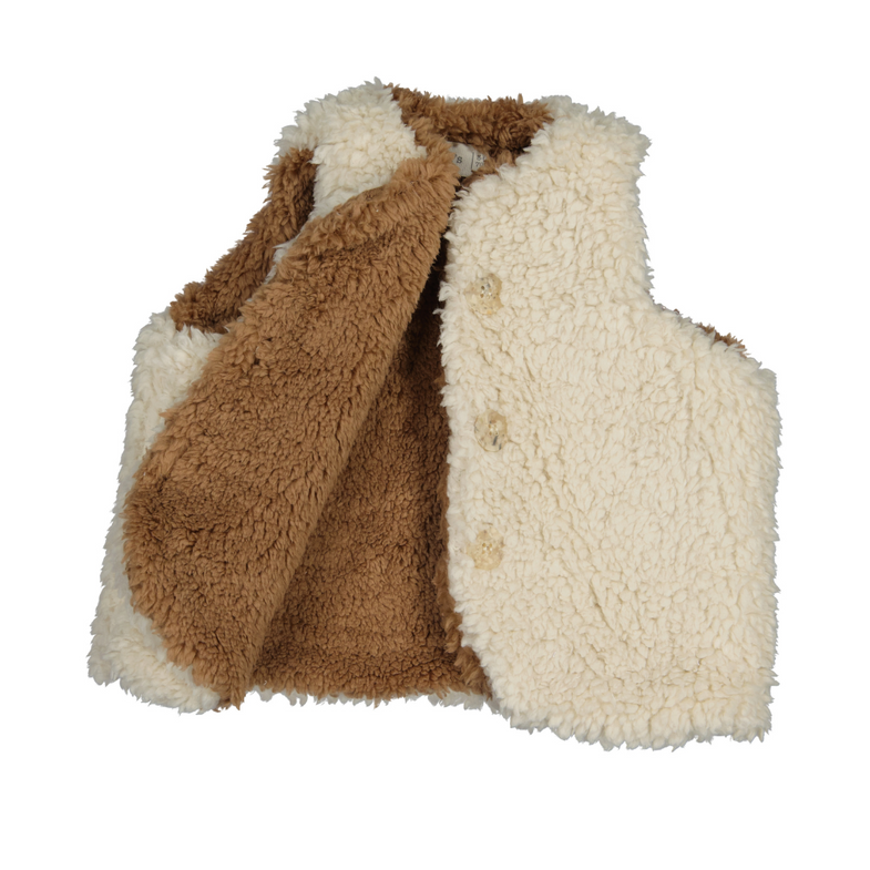 Bean's Apple Tree Polar Teddy Vest Reversible | Ecru - Wallnut  *