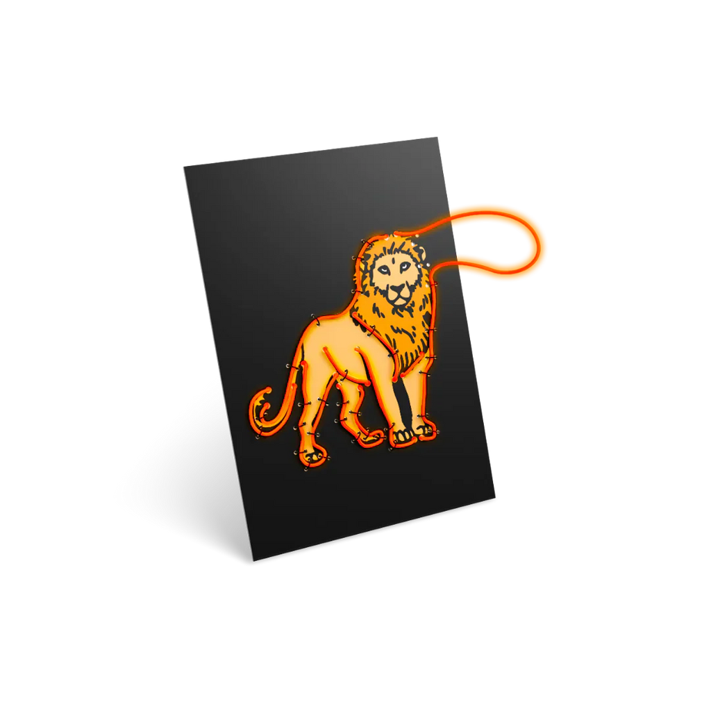 Kidywolf Kidyneon Light-Up Wall Art Craft Kit | Animals