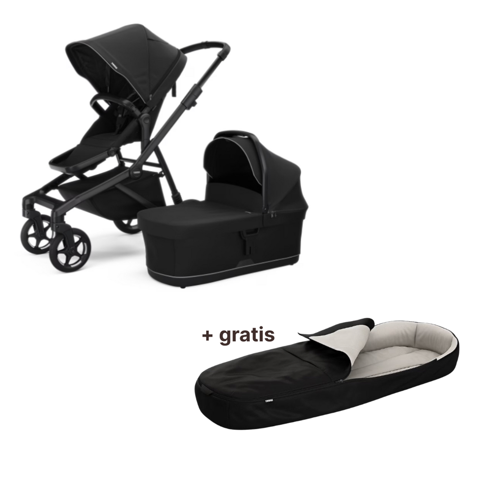 Thule Sleek 2 Stadskinderwagen + GRATIS Voetenzak | Black On Black