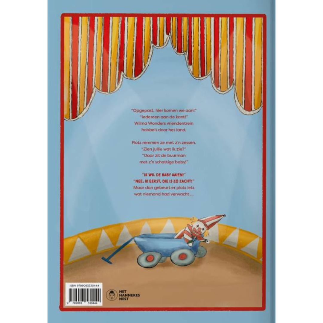 Voorkant van het kinderboek Wilma Wonder en de Circusbaby van Het Hannekesnest