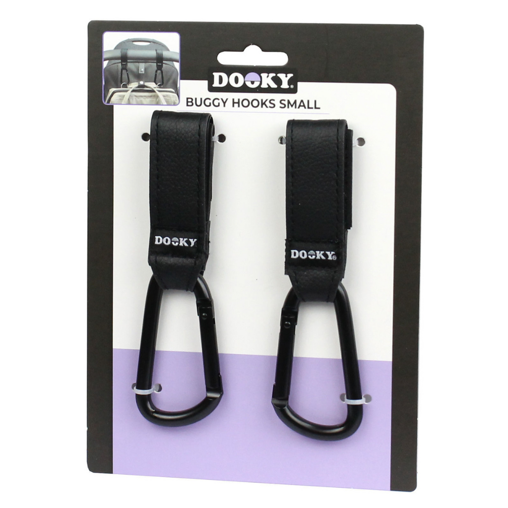 Dooky Buggy Hook Small 2 Stuks | Zwart