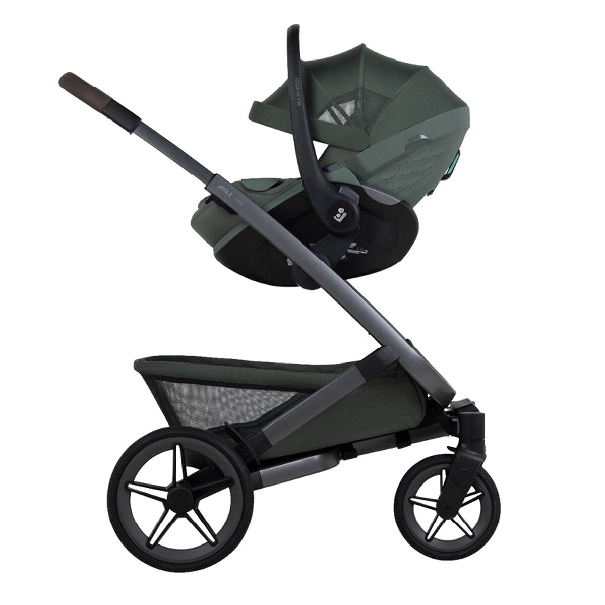 Joolz Autostoel Maxi-Cosi Pebble Slide Pro Forest Green, zijaanzicht