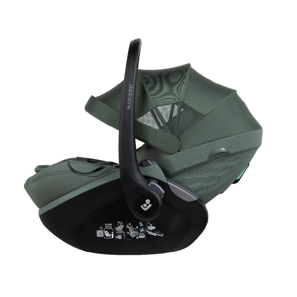 Joolz Autostoel Maxi-Cosi Pebble Slide Pro Forest Green, met de draagbeugel rechtop