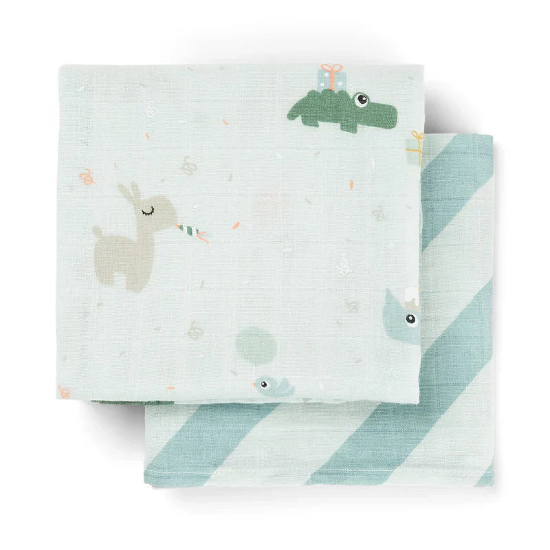 Done By Deer Hydrofiele Doeken 2st | Celebration Blue