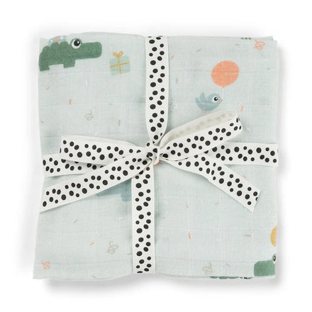 Done By Deer Hydrofiele Doek 120x120cm | Celebration Blue