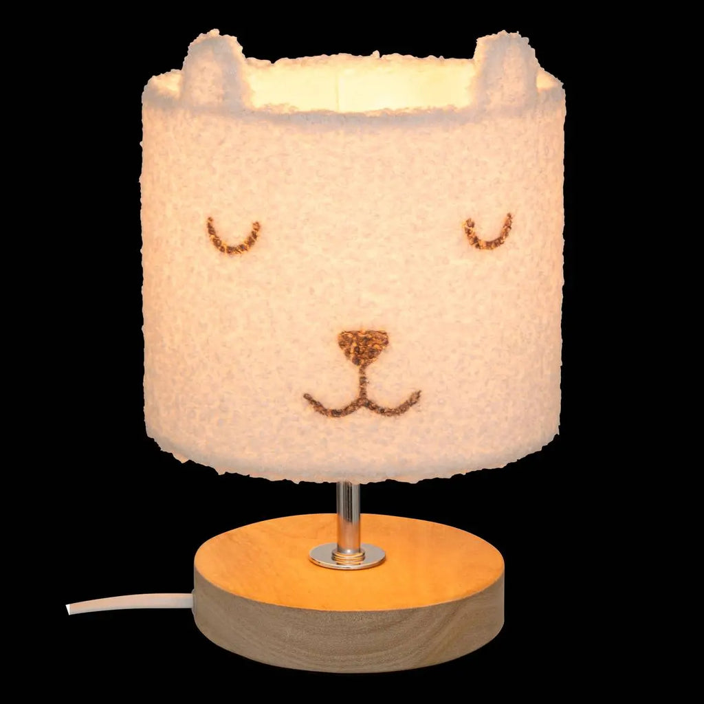 Atmosphera Nachtlampje 21cm | Wood Beer Teddy Wit