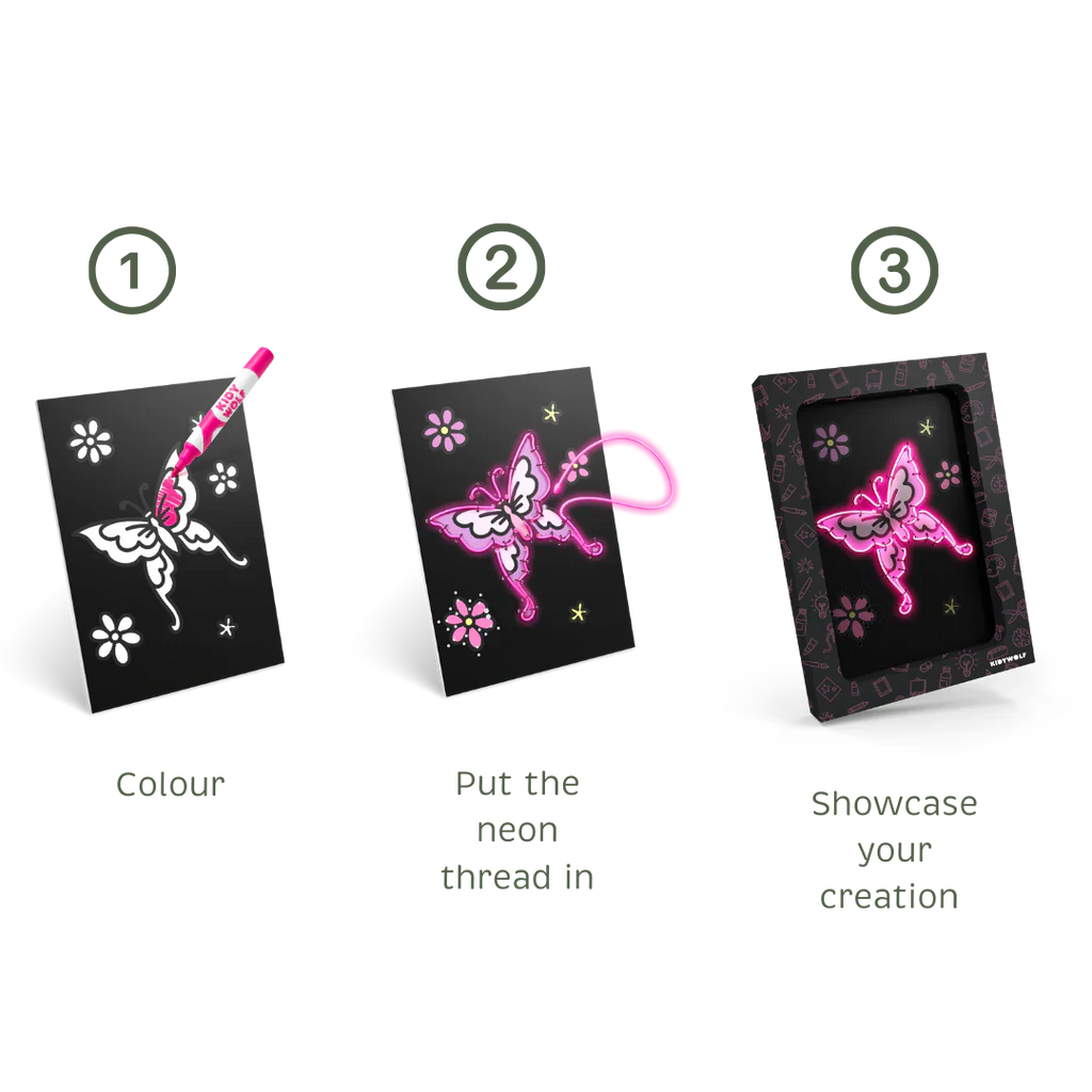 Kidywolf Kidyneon Light-Up Wall Art Craft Kit | Once Upon A Time