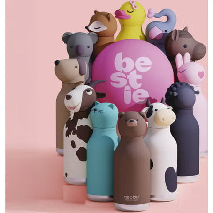 Asobu Bestie Bottle Shark geisoleerde drinkfles met flexibel rietje