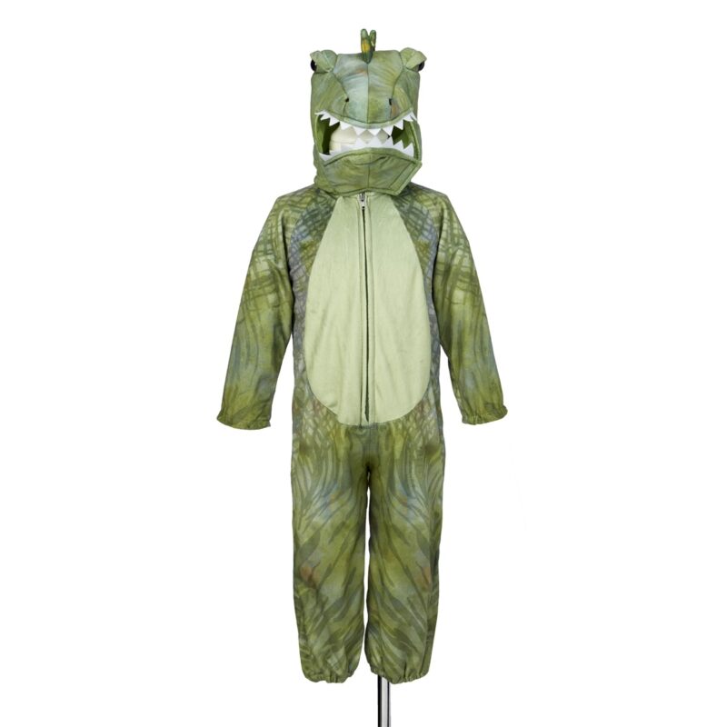Souza T-Rex jumpsuit dinokostuum voor grotere kinderen, vooraanzicht