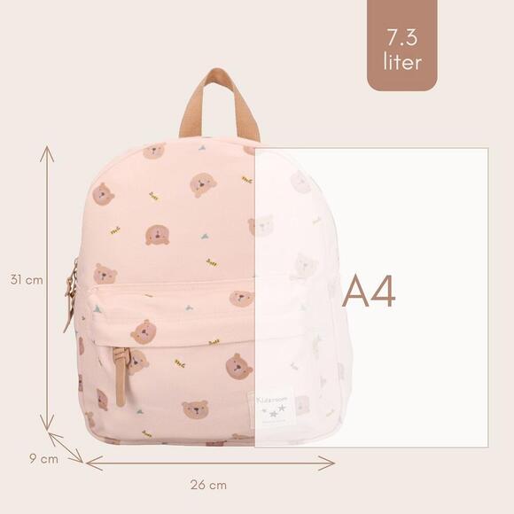 Kidzroom Kleuter Rugzak 31x26x9cm | Little Story Beige