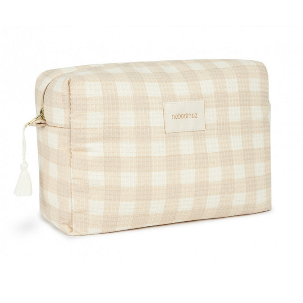 Nobodinoz Vanity Case Toilettas Diva Waterproof | Ivory Checks