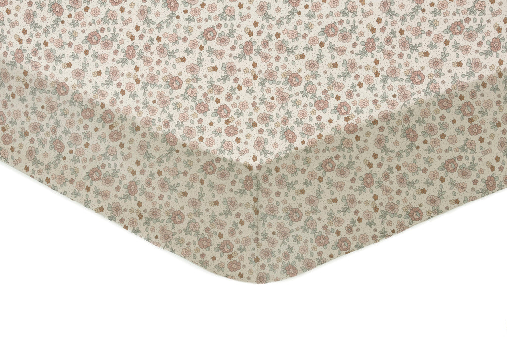 * Jollein Hoeslaken Jersey Wieg 40/50x80/90cm | Retro Flowers