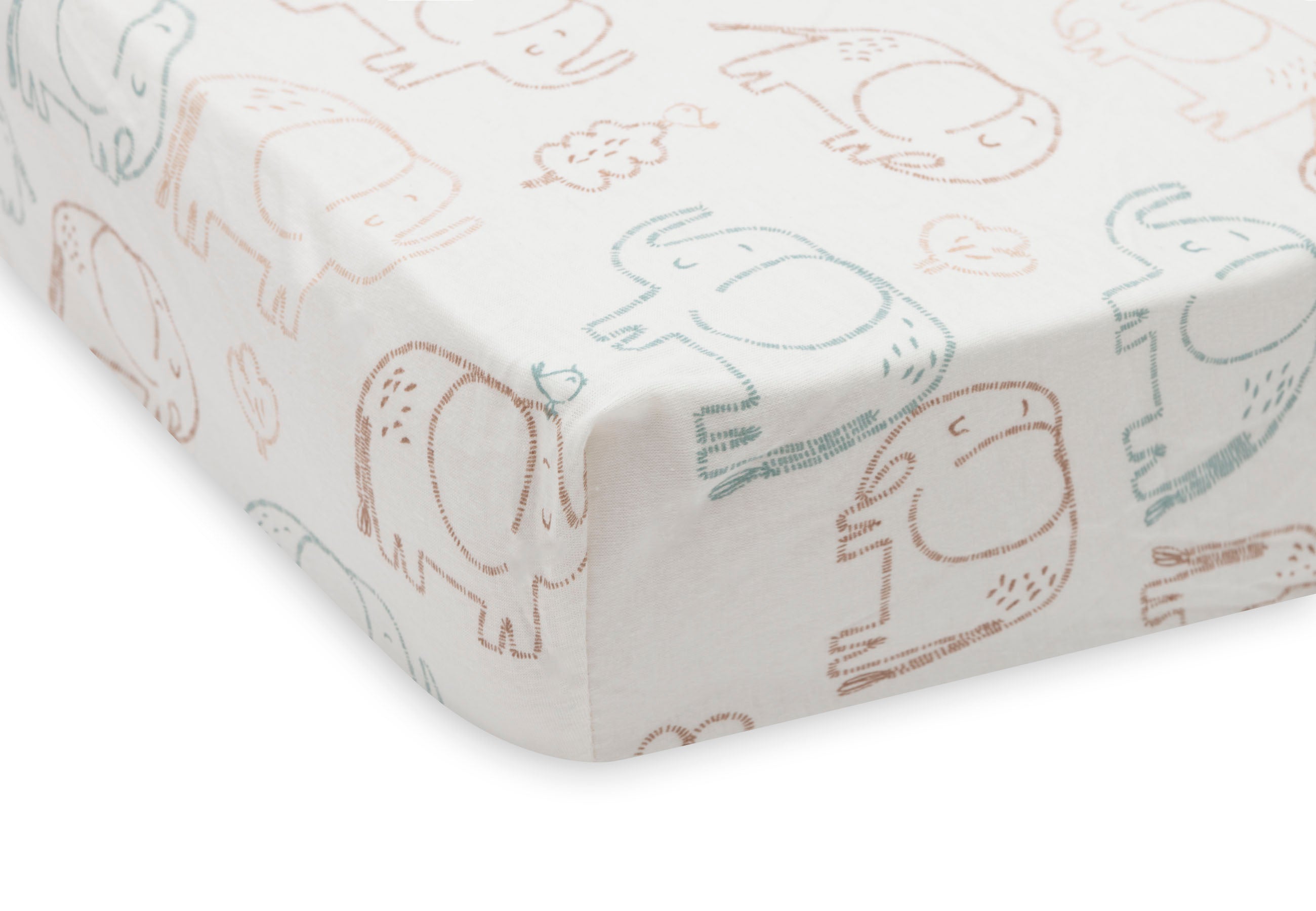 Jollein Hoeslaken Jersey 40/50x80/90cm | Elephant Tales