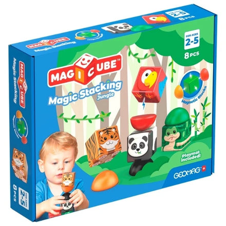 Geomag Magicube jungle bouwset met 8 magnetische blokken bij De Gele Flamingo