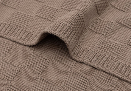 Jollein Deken Wieg 75x100cm Box Knit | Milky Coffee | Gots