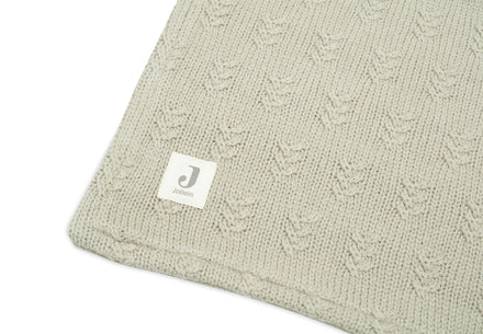 Jollein Wiegdeken 75x100cm | Grain Knit Olive Green / Velvet