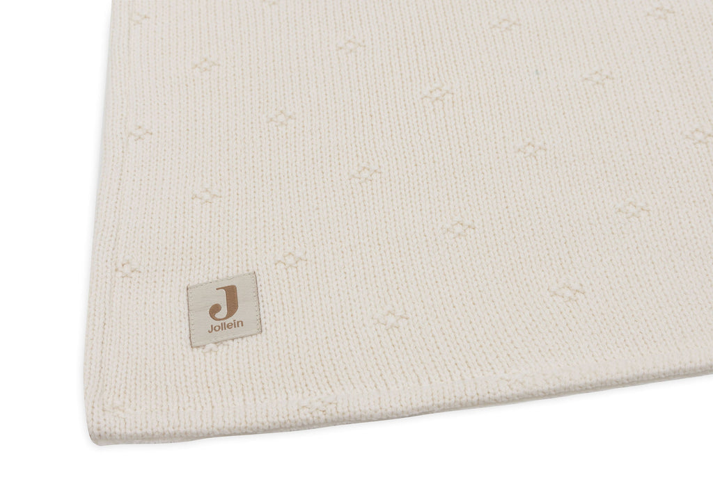 Jollein Wiegdeken 75x100cm Cosy Knit Ivory/Velvet