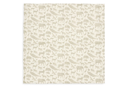 Jollein Hydrofiele Doek Small 70x70cm 3-Pack | Animals Olive Green