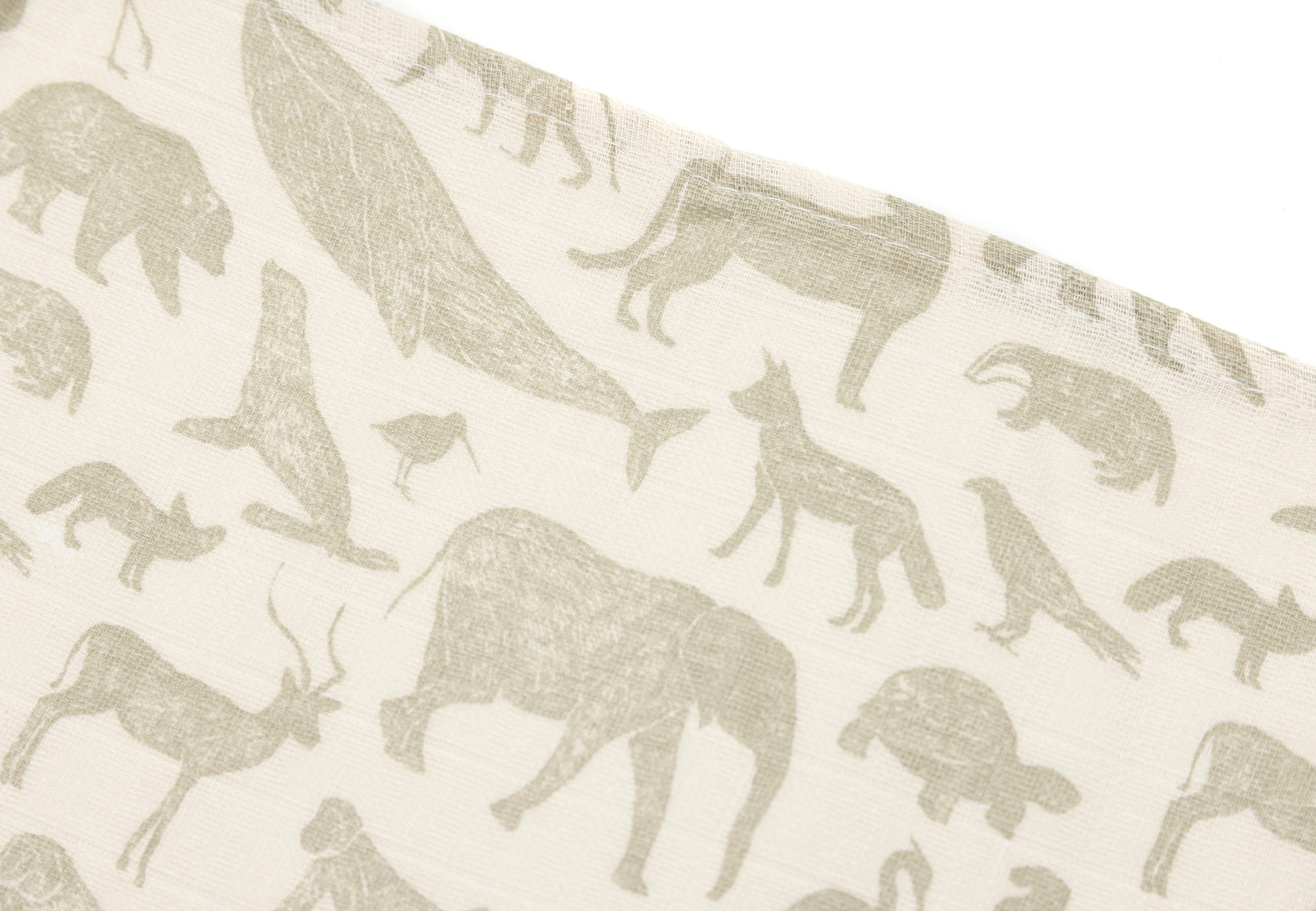 Jollein Hydrofiele Doek Small 70x70cm 3-Pack | Animals Olive Green