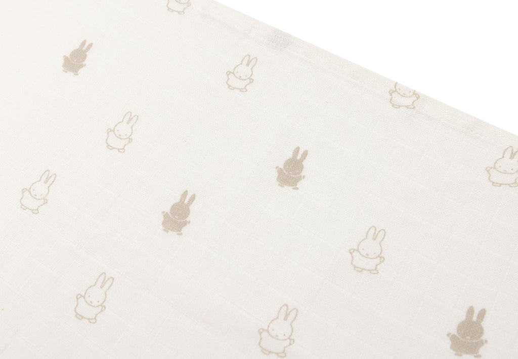 Jollein Hydrofiele Doek Small 70x70cm Happy Miffy | Nougat | 3 Stuks
