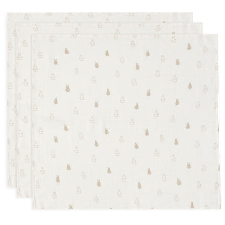 Jollein Hydrofiele Doek Small 70x70cm Happy Miffy | Nougat | 3 Stuks