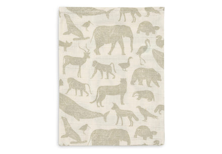 Jollein Set 3 Hydrofiele Washandjes | Animals Olive Green