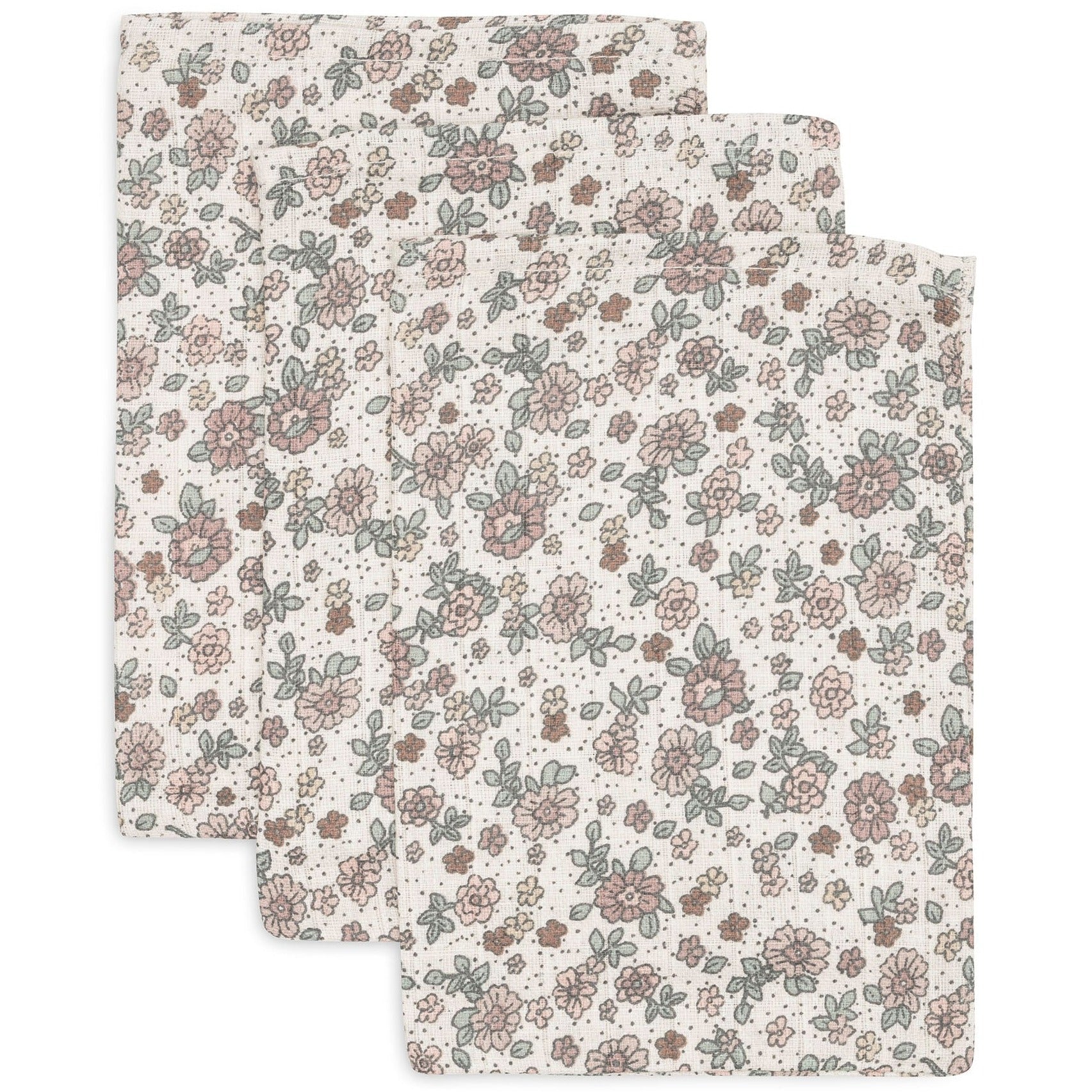 Jollein Set 3 Hydrofiele Washandjes | Retro Flowers