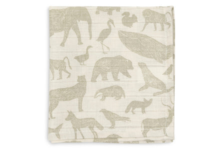 Jollein Set 3 Hydrofiele Monddoekjes | Animals Olive Green