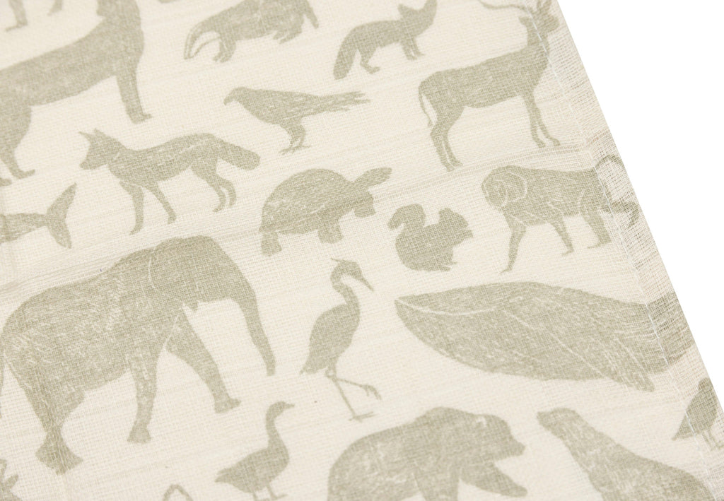 Jollein Set 3 Hydrofiele Monddoekjes | Animals Olive Green