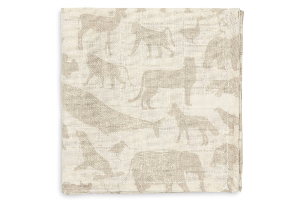 Jollein Set 3 Hydrofiele Monddoekjes | Animals Nougat