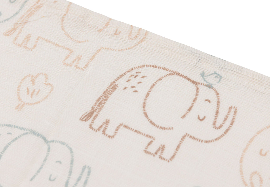 Jollein Hydrofiel Monddoekje 31x31cm | Elephant Tales | 3st