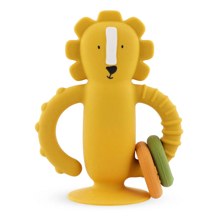 Trixie Sensorisch Siliconen Babyspeelgoed Mr. Lion met stevige zuignap voor tafel of kinderstoel, bij De Gele Flamingo.
