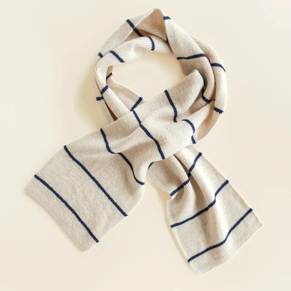 Hvid Sjaal Igor | Cream/Blue