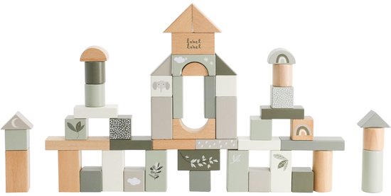 * Label Label Houten Blokken Set 50 | Olive Green VERPAKKING BESCHADIGD
