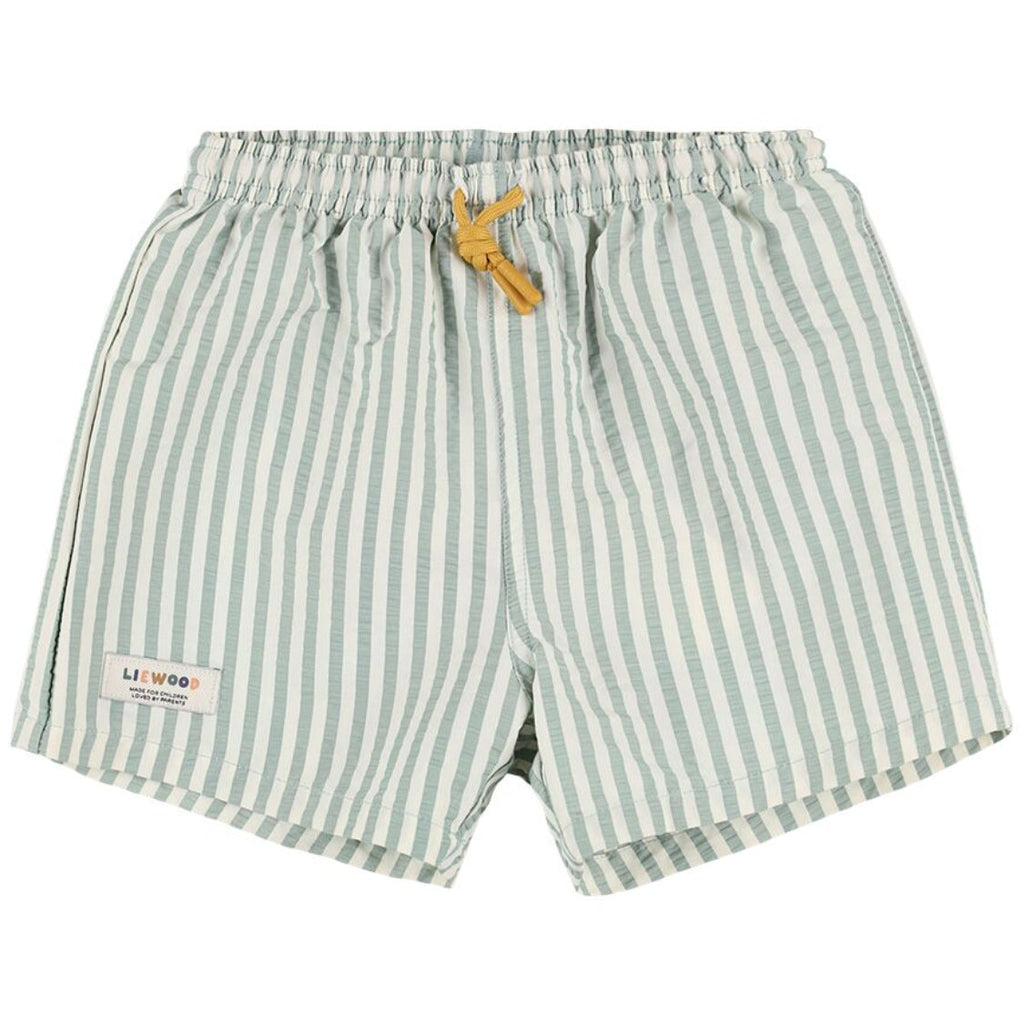 Liewood Duke Stripe Board Shorts | Peppermint / Crisp White