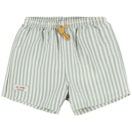 Liewood Duke Stripe Board Shorts | Peppermint / Crisp White