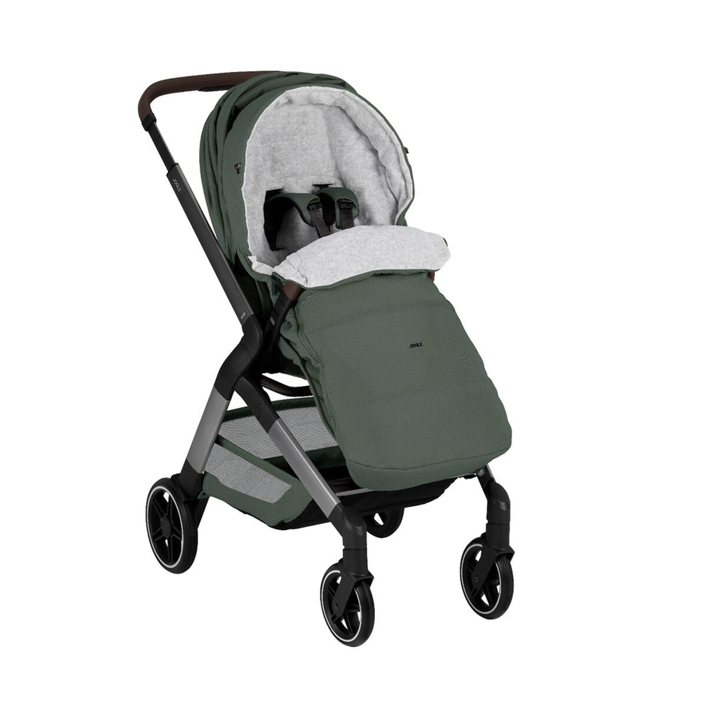 Joolz Voetenzak Universeel V3 Forest Green, opengeslagen met de rits open