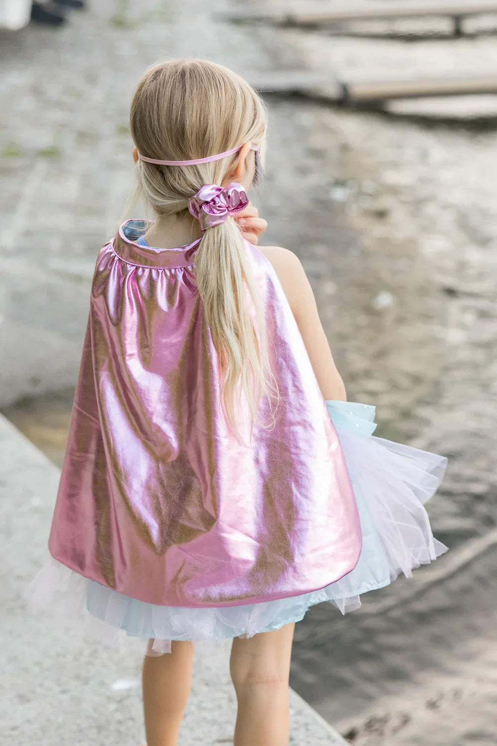 Great Pretenders Super-duper Tutu Cape & Masker Metallic Pink/Light Blue | 4-6Y