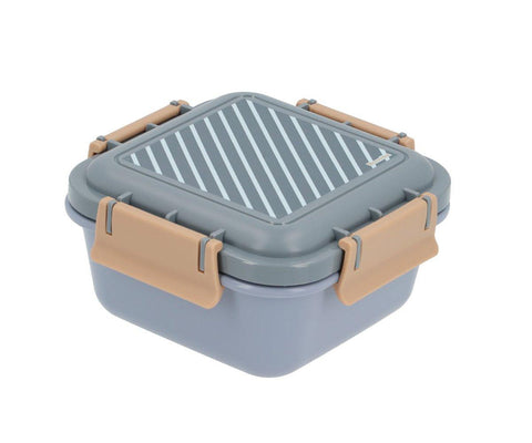 Monnëka Grote Lunchbox Met Vakjesverdeler | Stripes Blue