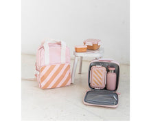 Monnëka Grote Lunchbox Met Vakjesverdeler | Stripes Pink