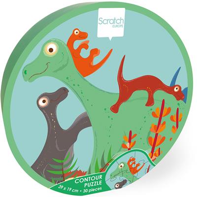 Scratch Contour Puzzel 30 stukken | Dino  *