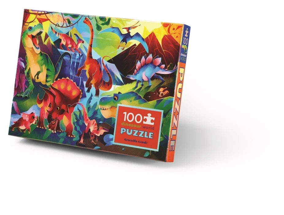 Crocodile Creek Puzzel 100ST | Holographic Dinosaur World